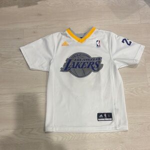 Adidas Kids Lakers White and Gold Jersey
